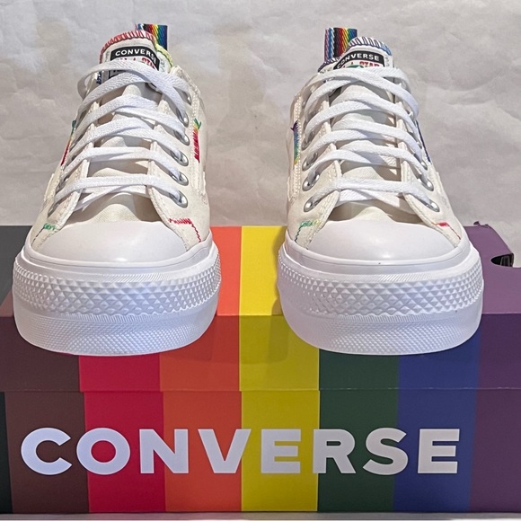 Converse Chuck Taylor All Star Lift Ox Platform Sneaker 9.5 Women/7.5 Men Egret - Picture 6 of 14
